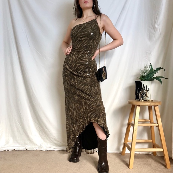 SOLD | 90s reptile strappy maxi dress - Picture 2 of 4